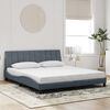 vidaXL Bedframe zonder matras "Hanko" 180x200 cm fluweel donkergrijs