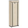 vidaXL Schoenenkast met hoes 57x29x162 cm stof cr&egrave;me