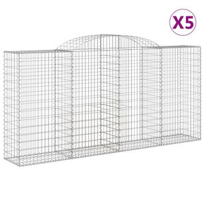 vidaXL Schanskorven 5 st gewelfd 300x50x140/160 cm ijzer
