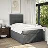 vidaXL Boxspring met matras stof donkergrijs 120x200 cm