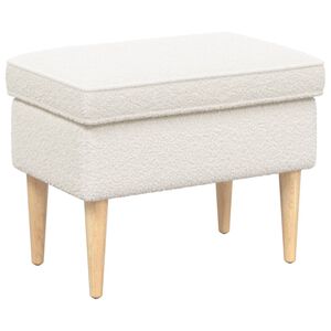 vidaXL Voetenbank Cr&egrave;mekleurig 55 x 35 x 41 cm Boucl&eacute;