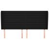 vidaXL Hoofdbord met randen 163x23x118/128 cm stof zwart
