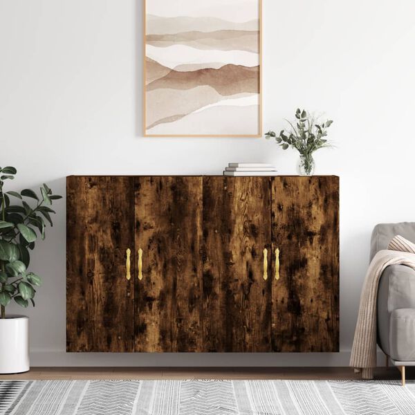 vidaXL Hangkasten 2 st 69,5x34x90 cm gerookt eikenkleurig