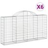 vidaXL Schanskorven 6 st gewelfd 200x30x100/120 cm ijzer