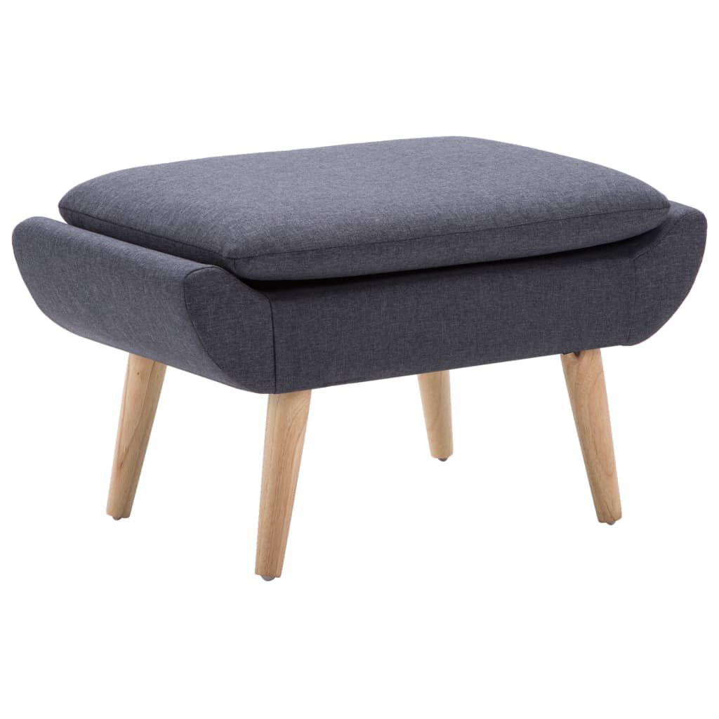 Fauteuil met voetenbankje stof donkergroen kopen