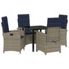 vidaXL Tuin eettafelset 5 st Grijs poly rattan