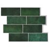 vidaXL Subway Tegel 10 pcs Donkergroen 29 x 21 cm Polyurethaan en PET
