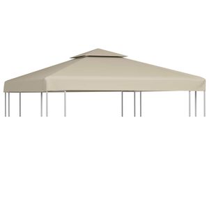 vidaXL Vervangend tentdoek prieel 310 g/m&sup2; 3x3 m beige
