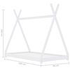 vidaXL Kinderbedframe massief grenenhout wit 80x160 cm