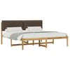 vidaXL Bedframe met gestoffeerd hoofdbord Whitewash en taupe
