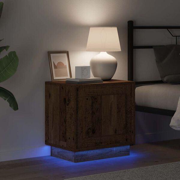 vidaXL Nachtkastje Oudhout 44 x 34,5 x 45 cm Bewerkt hout