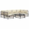 vidaXL 7-delige Loungeset met kussens poly rattan antracietkleurig