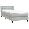 vidaXL Boxspring met matras fluweel lichtgrijs 80x210 cm