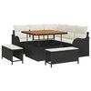 vidaXL Tuin Sofa Set 8 st 7-Aantal zitplaatsen Zwart en Cr&egrave;me