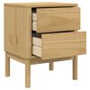 vidaXL Nachtkastje FLORO 45x39x57 cm massief grenenhout wasbruin