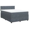 vidaXL Boxspring met matras fluweel donkergrijs 140x190 cm
