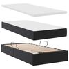 vidaXL Opbergbed met LED met matras Zwart 100 x 200 cm Nep Leer