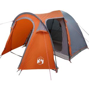 vidaXL Koepeltent Koepel met dak Grijs en Oranje 384 x 254 x 170 cm