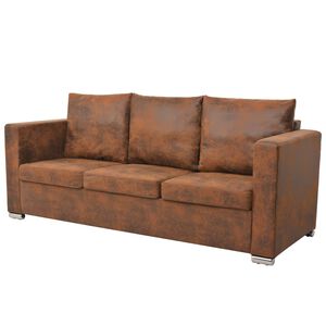 vidaXL 3-zitsbank 191x73x82 cm kunst su&egrave;de leer