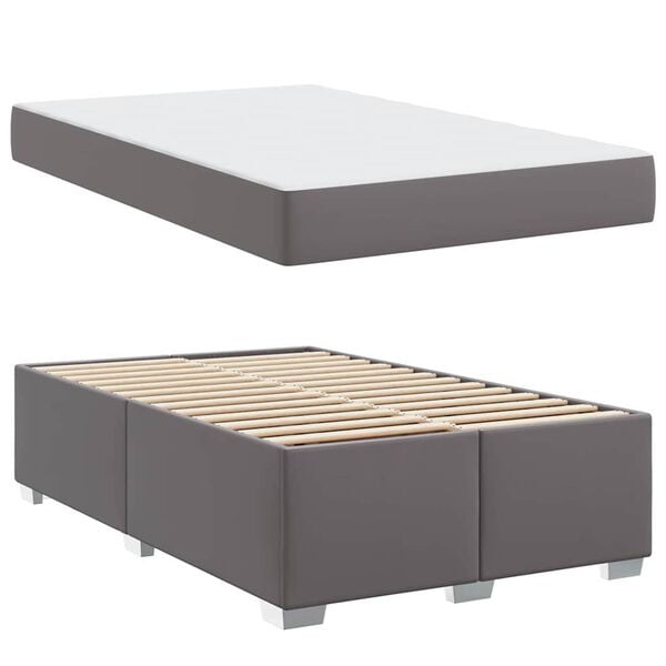 vidaXL Bedframe met matras Grijs 120 x 190 cm Stof
