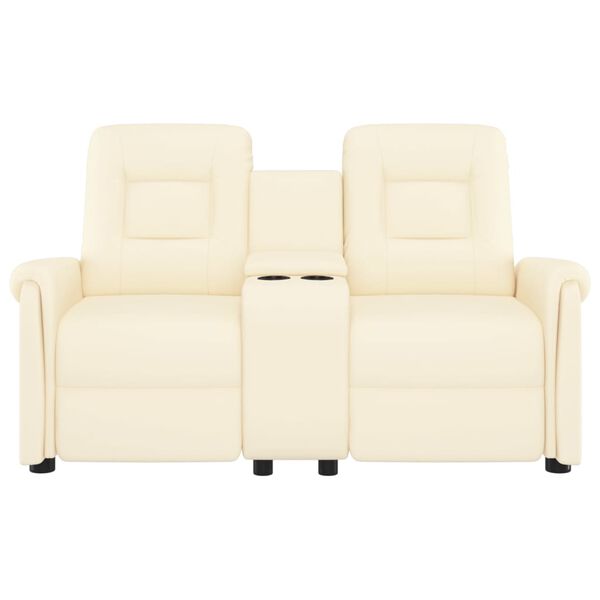 vidaXL Massagestoel 2-zits verstelbaar met bekerhouder cr&egrave;mekleurig