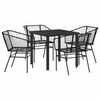 vidaXL Tuin eettafelset 5 st Zwart poly rattan