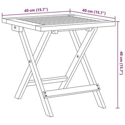 vidaXL Ligbed met tafel massief acaciahout en stof zwart