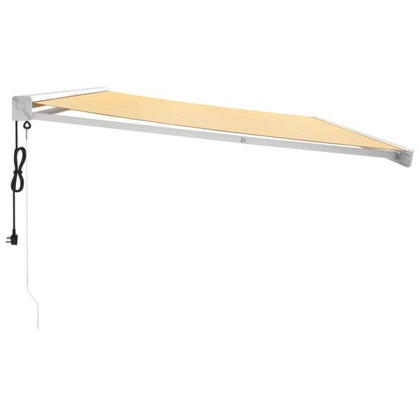 vidaXL Luifel uittrekbaar 5x3 m stof en aluminium geel en wit