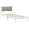 vidaXL Bedframe met Gevoerd Hoofdgedeelte Lichtgrijs 90 x 190 cm