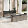 vidaXL 9-delige Loungeset met kussens poly rattan grijs