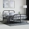 vidaXL Bedframe met hoofd- en voeteneinde metaal zwart 120x190 cm