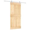 vidaXL Schuifdeur Natuurlijk en Wit 95 x 210 cm Massief Grenenhout