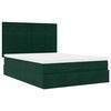 vidaXL Ottoman bed met matrassen 140x200cm fluweel donkergroen