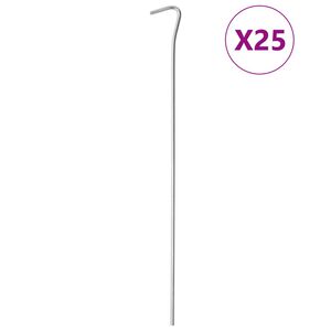 vidaXL Tentharingen 25 st &Oslash;4 mm 30 cm gegalvaniseerd staal