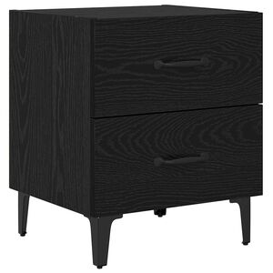 vidaXL Bed kast met lade Zwart Eiken 40 x 35 x 47,5 cm Bewerkt hout