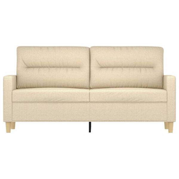 vidaXL Tweezitsbank 140 cm stof cr&egrave;mekleurig