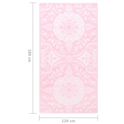 vidaXL Buitenkleed 120x180 cm PP roze