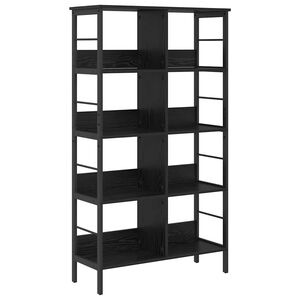 vidaXL Boekenkast 8-laags 82 x 32 x 144,5 cm Bewerkt hout Zwart Eiken