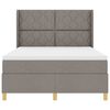 vidaXL Boxspringbed met matras met hoofdeinde Taupe 140 x 190 cm Stof