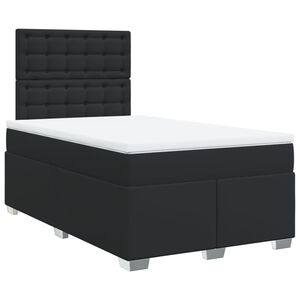 vidaXL Boxspring met matras kunstleer zwart 120x190 cm