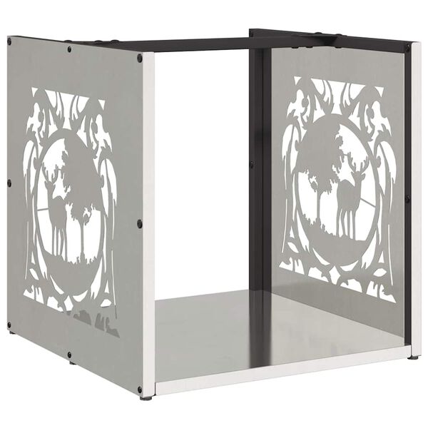 vidaXL Brandhoutrek 40x40x40 cm roestvrij staal