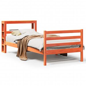 vidaXL Bedframe zonder matras massief grenenhout wasbruin 75x190 cm