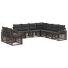 vidaXL Tuinbankenset 9 st 9-zits Grijs en Donkergrijs poly rattan