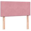 vidaXL Boxspring met matras fluweel roze 100x220 cm