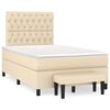 vidaXL Boxspring met matras stof cr&egrave;mekleurig 120x200 cm