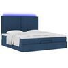vidaXL Ottoman bed met matras en LED's 160x200cm stof blauw