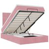 vidaXL Ottoman bed met matrassen en LED's 120x190cm fluweel roze
