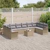 vidaXL Tuin Sofa Set met kussen 11 pcs Beige poly rattan