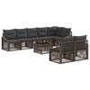 vidaXL Tuinbankenset 9 st Grijs poly rattan