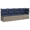 vidaXL Tuinbank met kussen Grijs 227 x 62 x 69 cm poly rattan